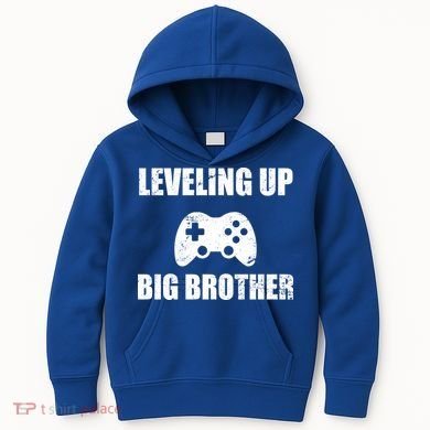 Leveling Up Big Brother Kids Hoodie