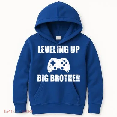 Leveling Up Big Brother Kids Hoodie