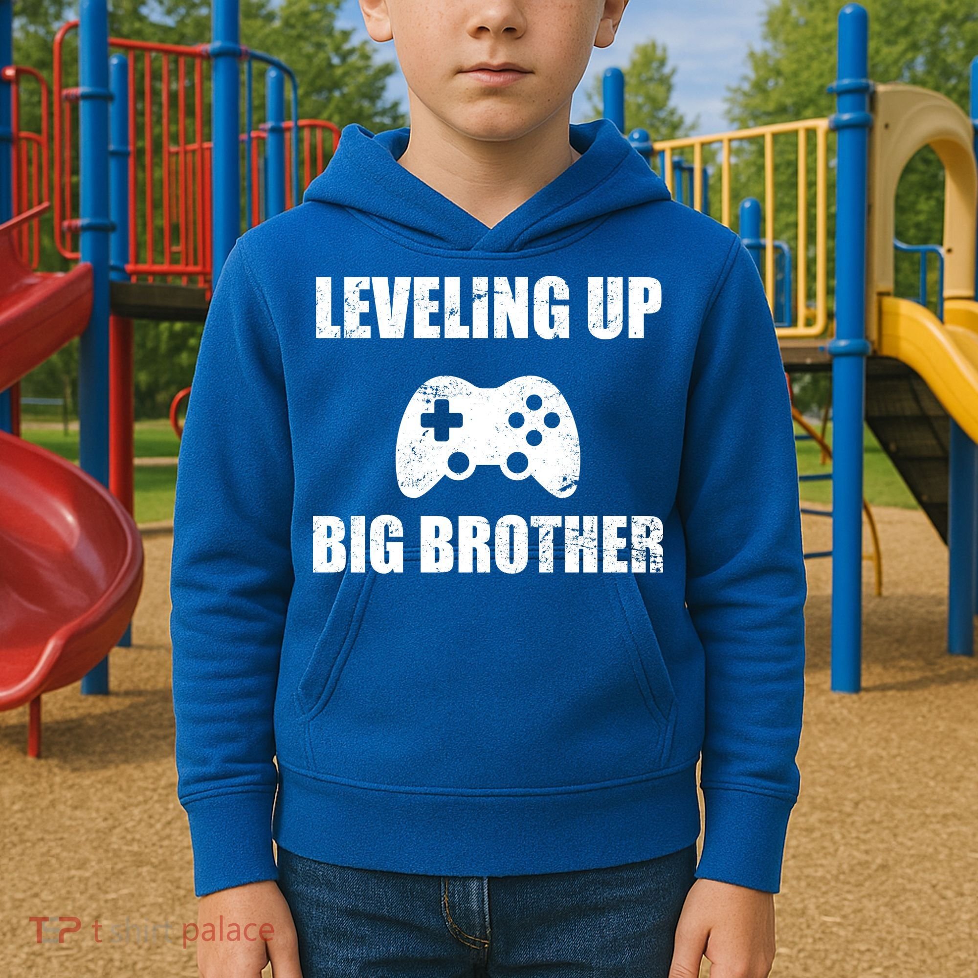 Leveling Up Big Brother Kids Hoodie