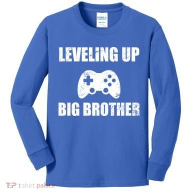 Leveling Up Big Brother Kids Long Sleeve Shirt