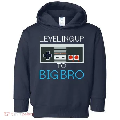 Leveling Up To Big Bro Toddler Hoodie