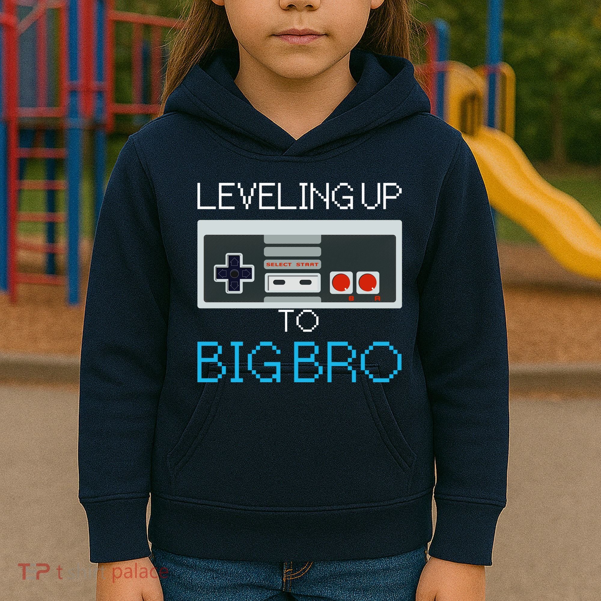 Leveling Up To Big Bro Kids Hoodie
