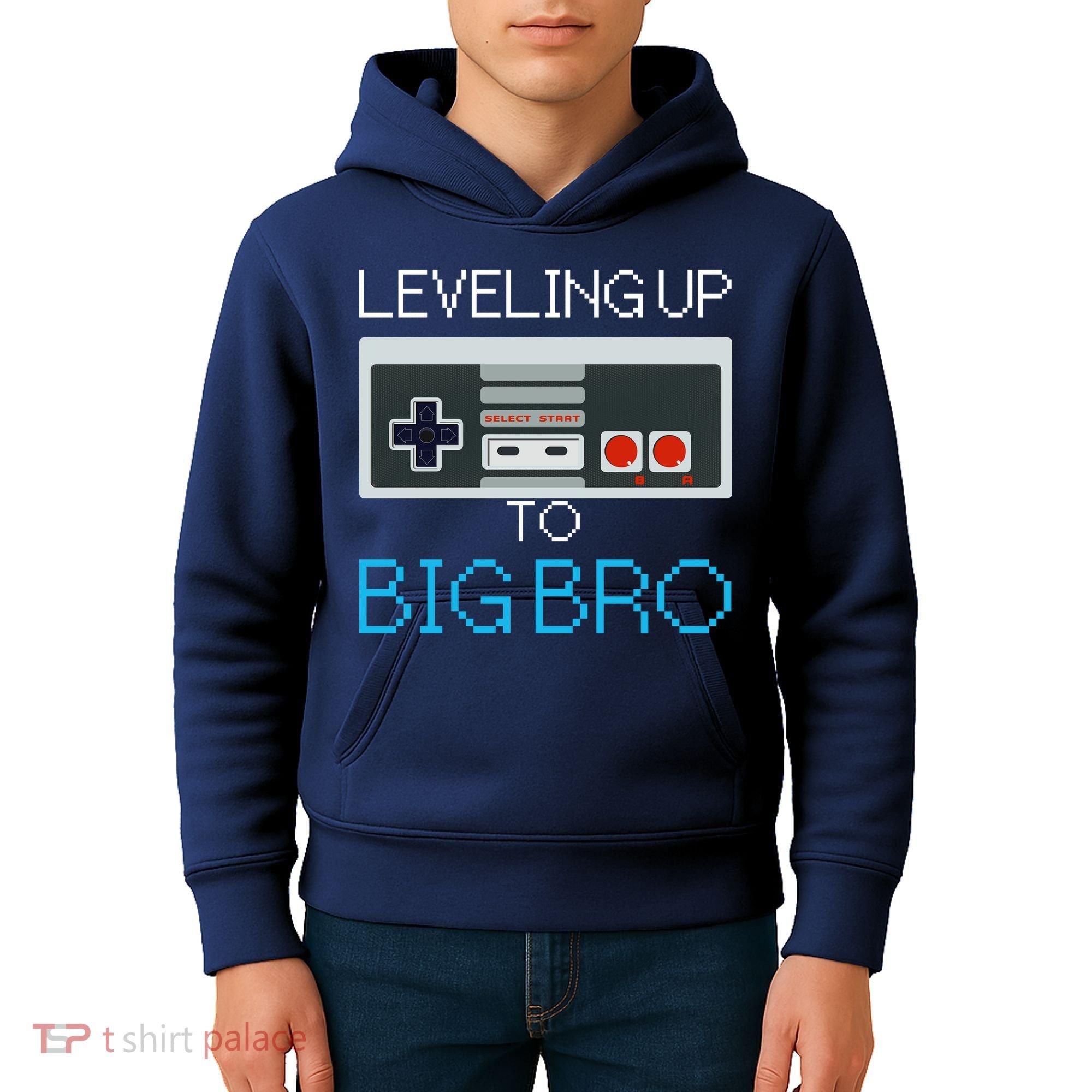 Leveling Up To Big Bro Kids Hoodie