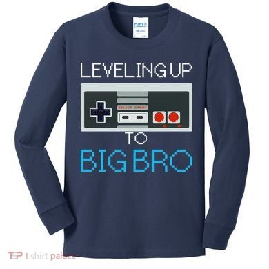Leveling Up To Big Bro Kids Long Sleeve Shirt