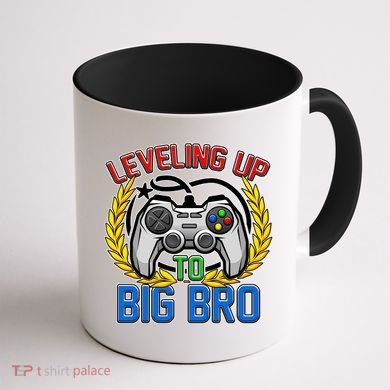 Leveling Up To Big Bro Brother Video Gaming Coffee Mug back