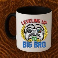 Leveling Up To Big Bro Brother Video Gaming Coffee Mug thumb 2