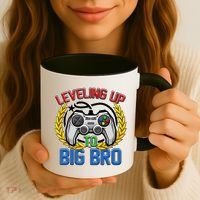 Leveling Up To Big Bro Brother Video Gaming Coffee Mug thumb 3