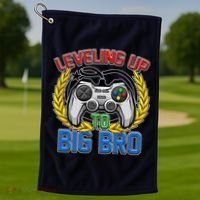 Leveling Up To Big Bro Brother Video Gaming Golf Towel thumb 1
