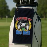 Leveling Up To Big Bro Brother Video Gaming Golf Towel thumb 2