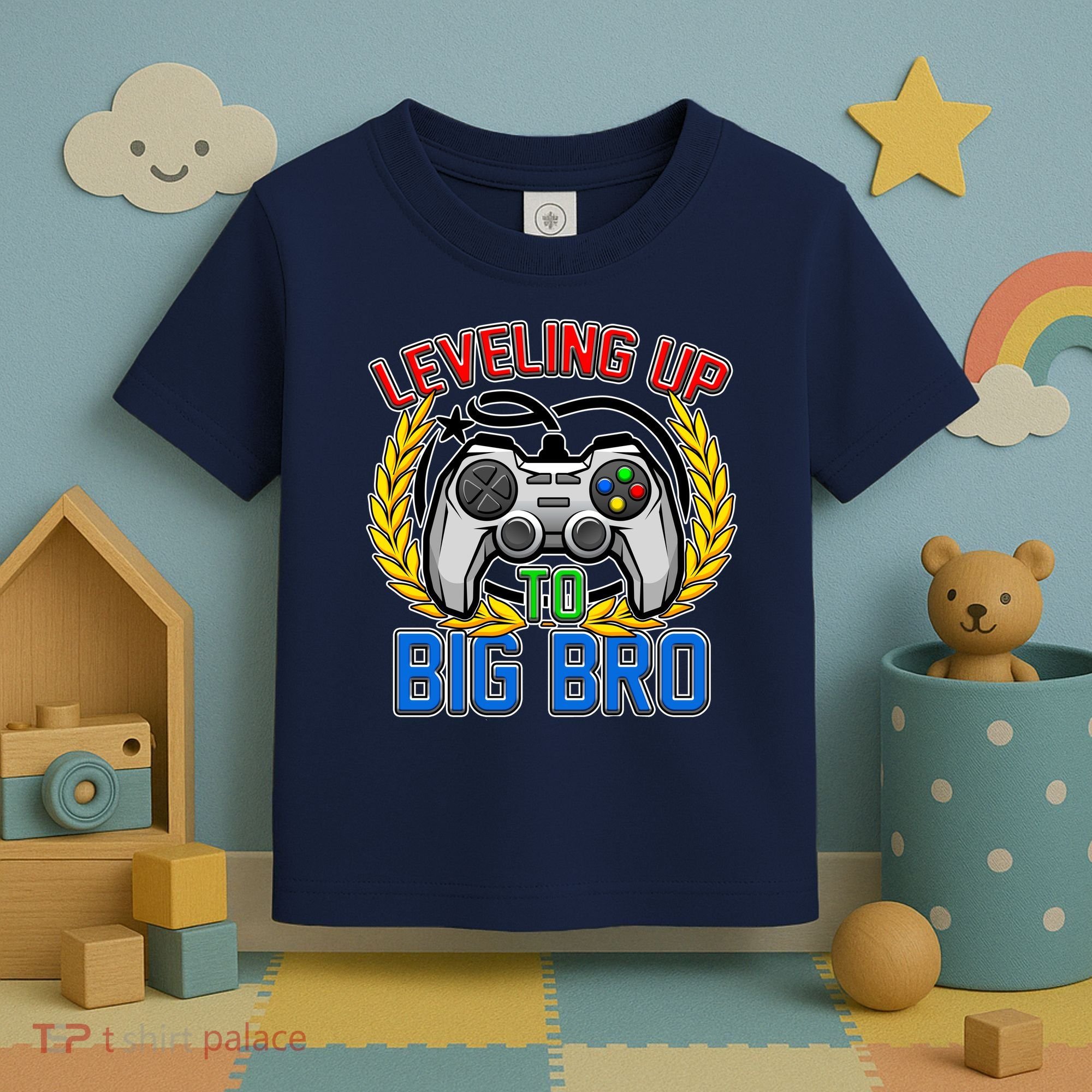 Leveling Up To Big Bro Brother Video Gaming Toddler T-Shirt