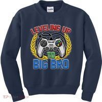 Leveling Up To Big Bro Brother Video Gaming Kids Sweatshirt thumb 0