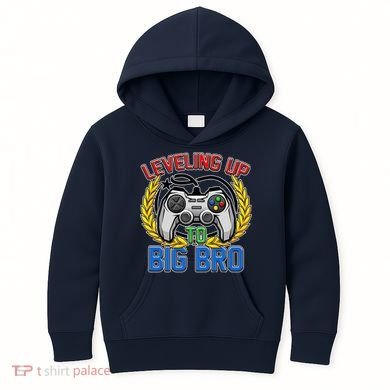 Leveling Up To Big Bro Brother Video Gaming Kids Hoodie