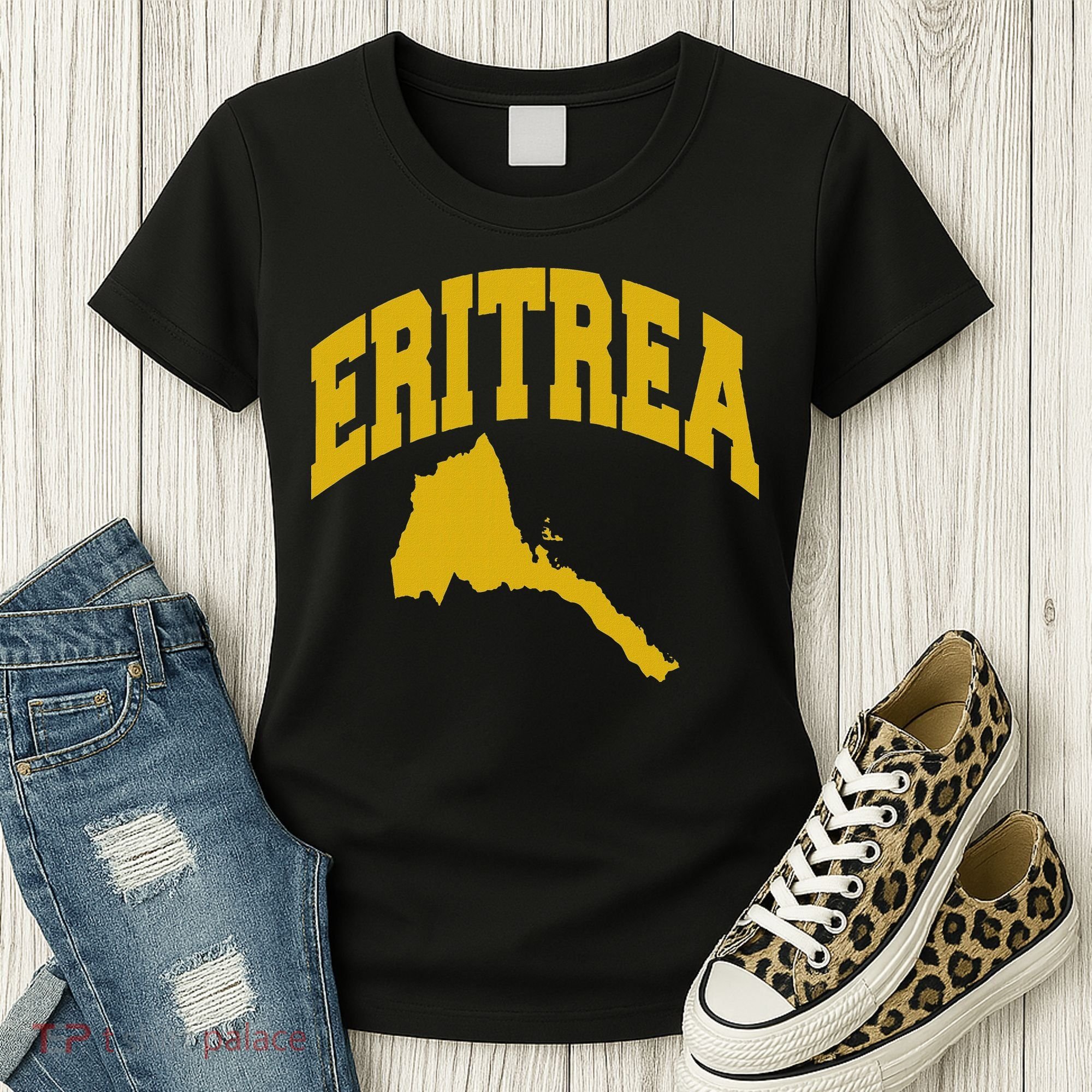 Love Eritrea With Eritrean Map Eritrea Pride Women's T-Shirt