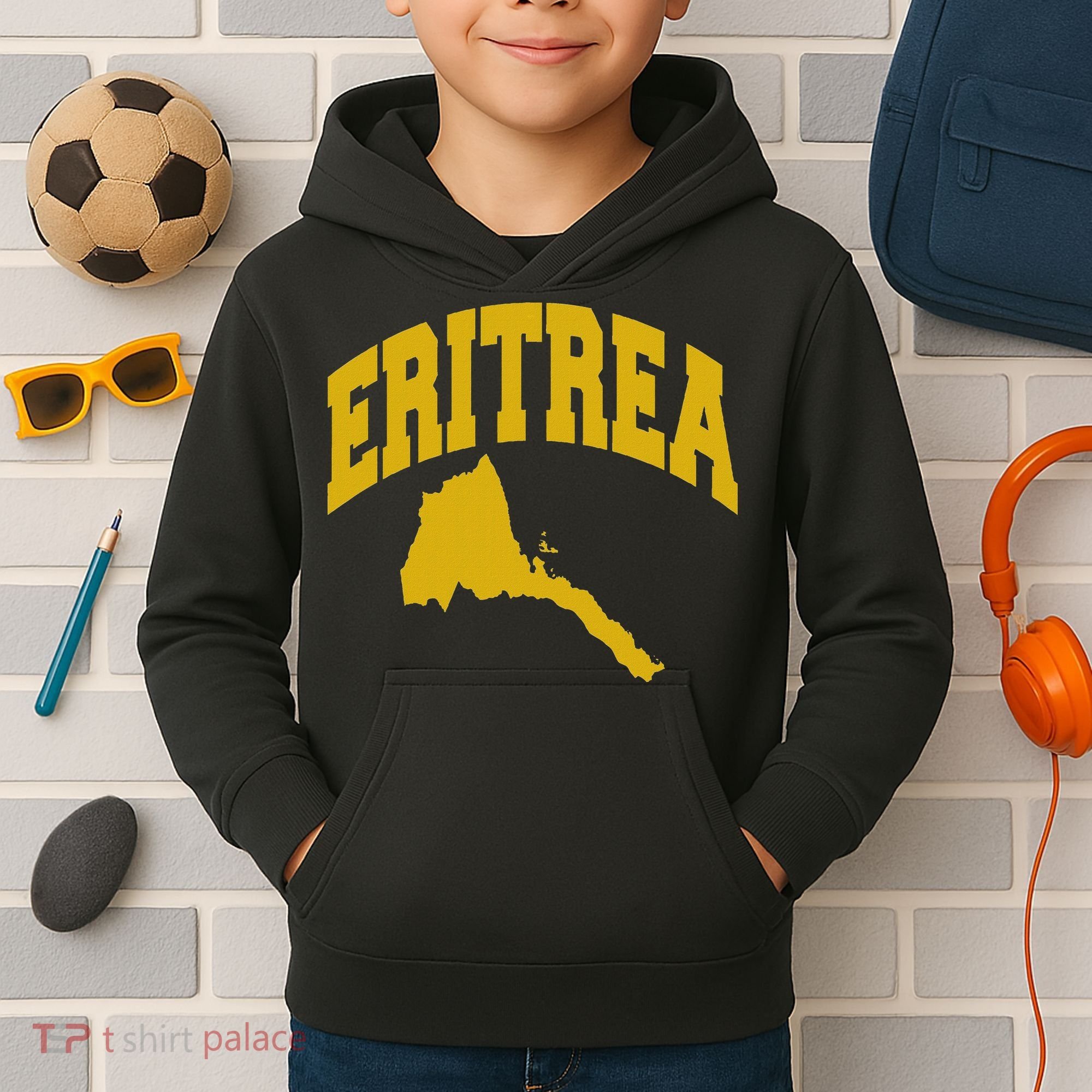 Love Eritrea With Eritrean Map Eritrea Pride Kids Hoodie