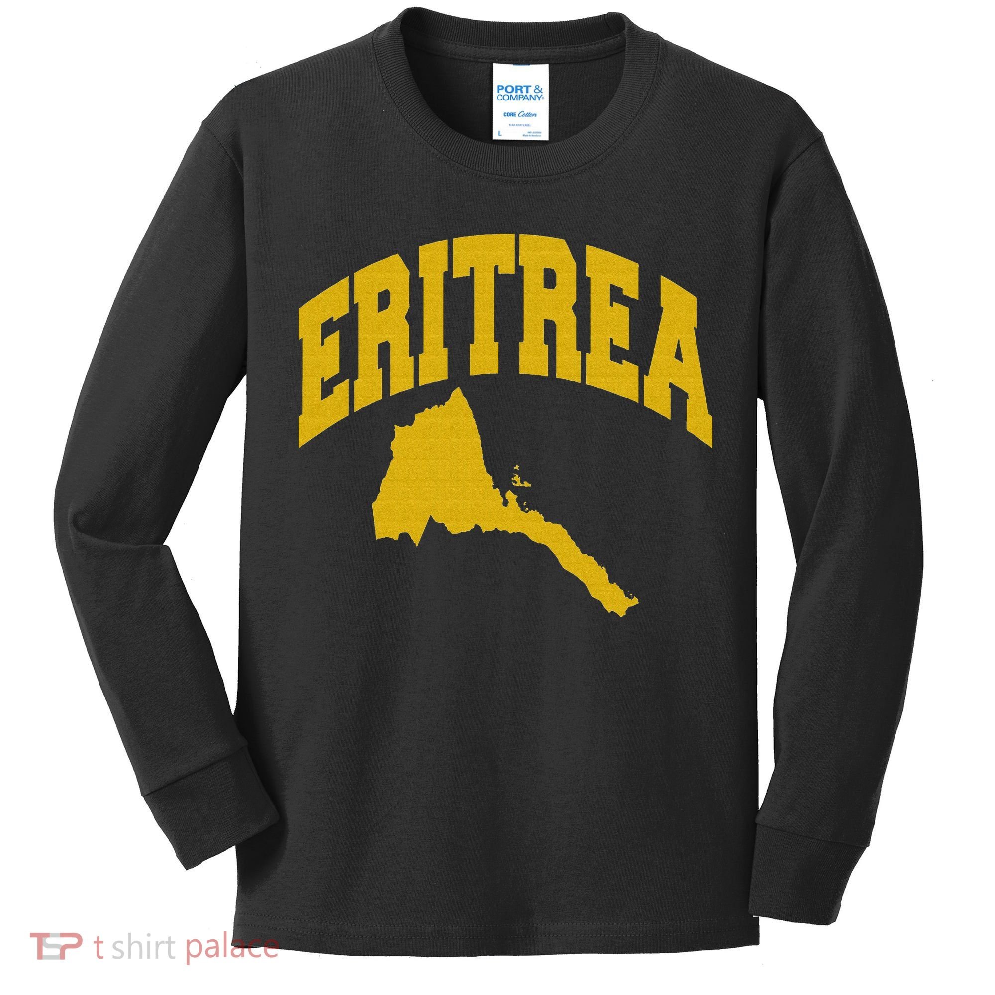 Love Eritrea With Eritrean Map Eritrea Pride Kids Long Sleeve Shirt
