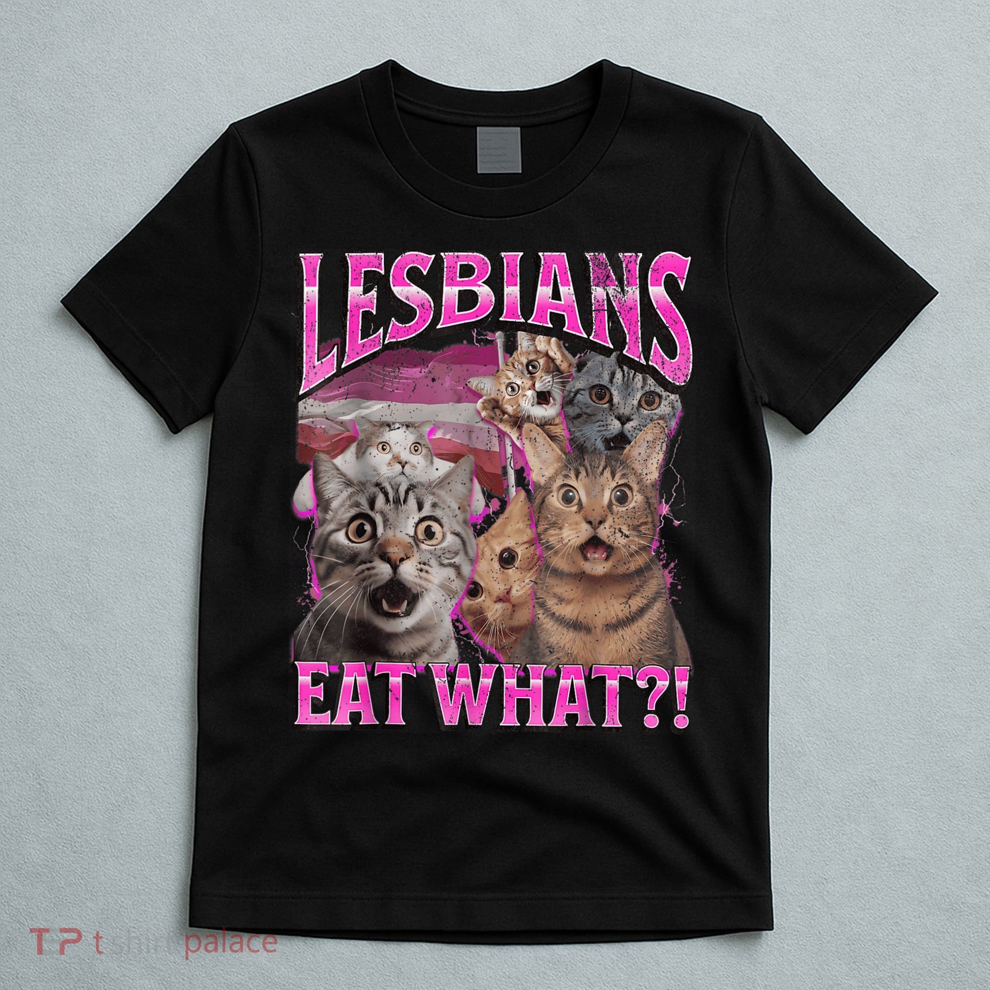 Lesbians Eat What?! Funny Cat Pride Lgbtq Pun T-Shirt