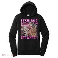 Lesbians Eat What?! Funny Cat Pride Lgbtq Pun Women's Hoodie thumb 0