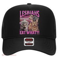 Lesbians Eat What?! Funny Cat Pride Lgbtq Pun Hat thumb 0