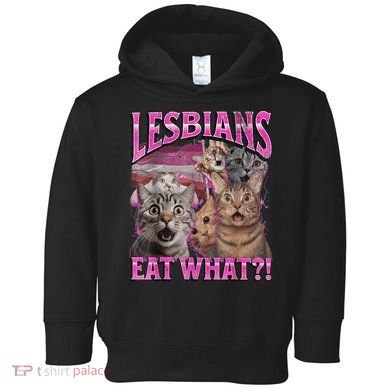 Lesbians Eat What?! Funny Cat Pride Lgbtq Pun Toddler Hoodie