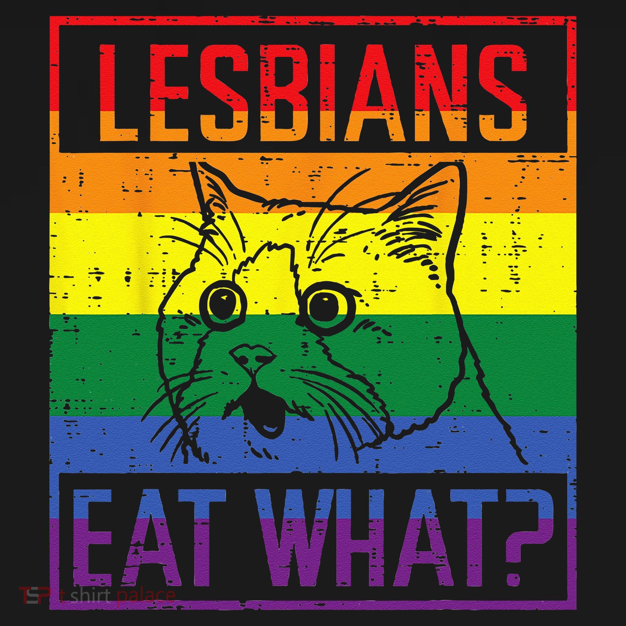 Lesbians Eat What Cat Funny Humor Pun LGBTQ Pride Flag Women Ornament