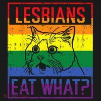 Lesbians Eat What Cat Funny Humor Pun LGBTQ Pride Flag Women Visor thumb 3