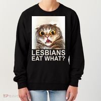 Lesbians Eat What Funny Cat Women's Sweatshirt thumb 0