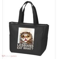 Lesbians Eat What Funny Cat Tote Bag thumb 3