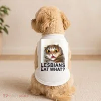 Lesbians Eat What Funny Cat Doggie Tank thumb 2