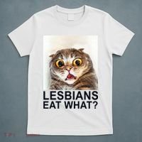 Lesbians Eat What Funny Cat T-Shirt thumb 5