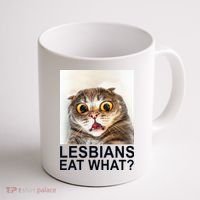 Lesbians Eat What Funny Cat Coffee Mug thumb 1