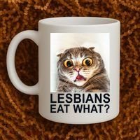 Lesbians Eat What Funny Cat Coffee Mug thumb 2