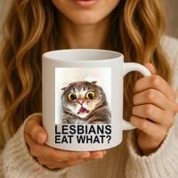Lesbians Eat What Funny Cat Coffee Mug thumb 3
