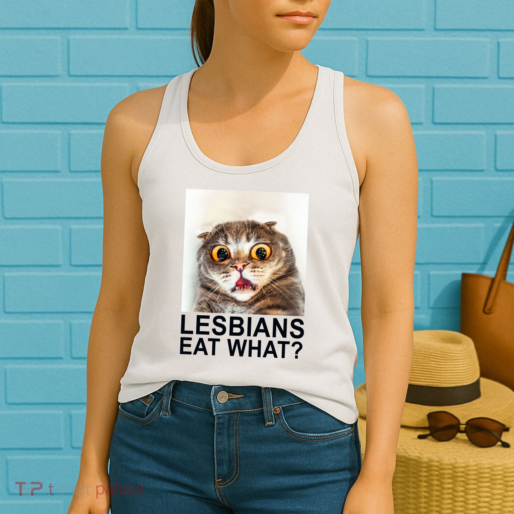 Lesbians Eat What Funny Cat Women's Tank Top