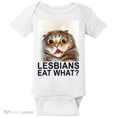 Lesbians Eat What Funny Cat Baby Bodysuit