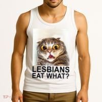 Lesbians Eat What Funny Cat Tank Top thumb 3