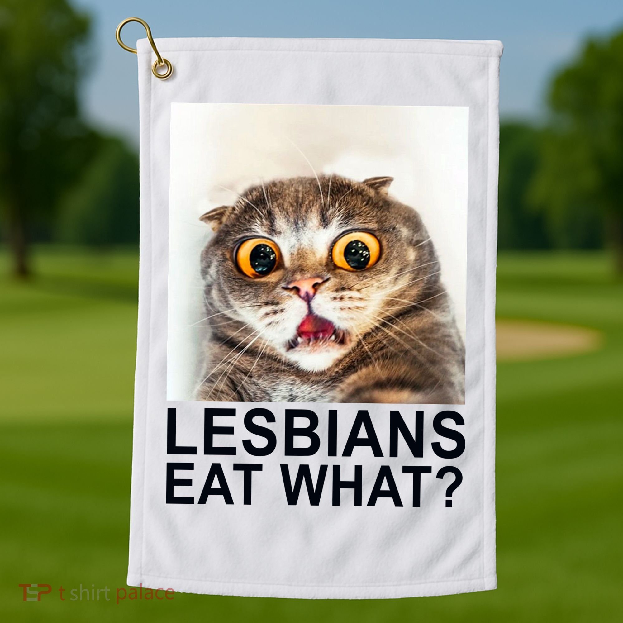 Lesbians Eat What Funny Cat Golf Towel