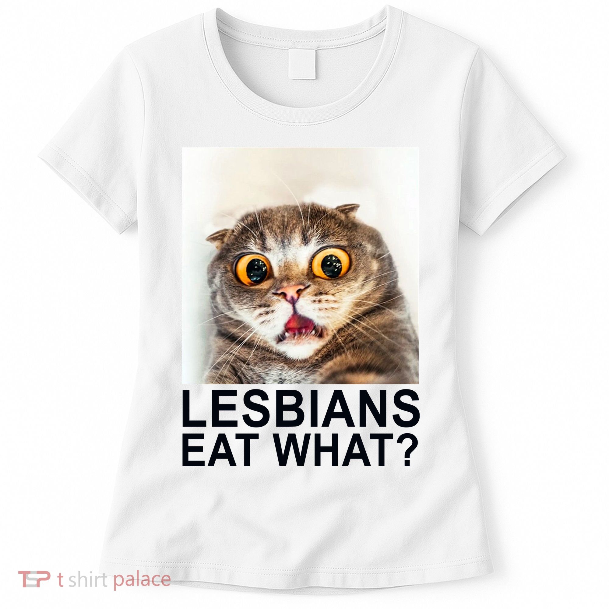 Lesbians Eat What Funny Cat Women's T-Shirt