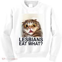 Lesbians Eat What Funny Cat Kids Sweatshirt thumb 0