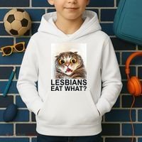 Lesbians Eat What Funny Cat Kids Hoodie thumb 2