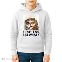 Lesbians Eat What Funny Cat Kids Hoodie thumb 4