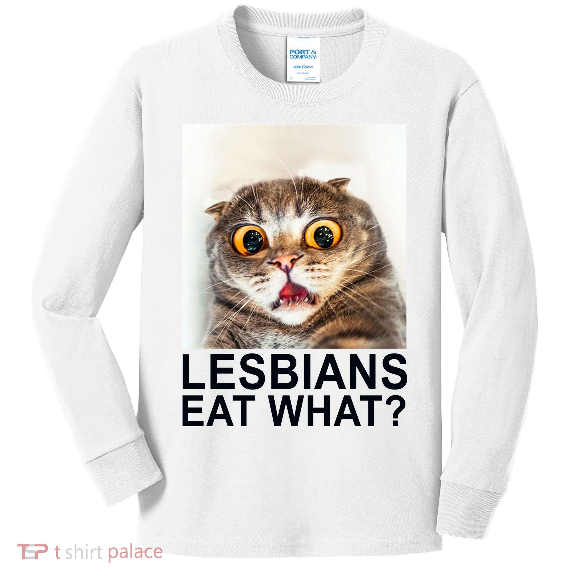 Lesbians Eat What Funny Cat Kids Long Sleeve Shirt