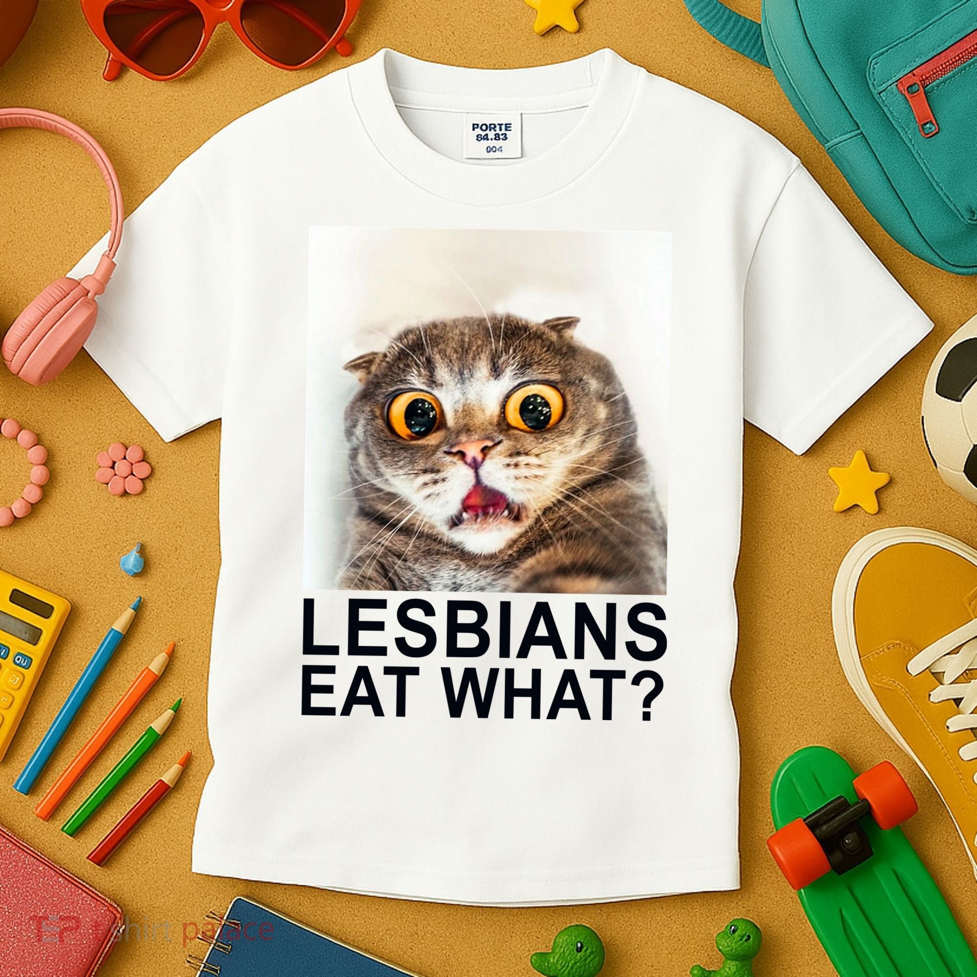 Lesbians Eat What Funny Cat Kids T-Shirt