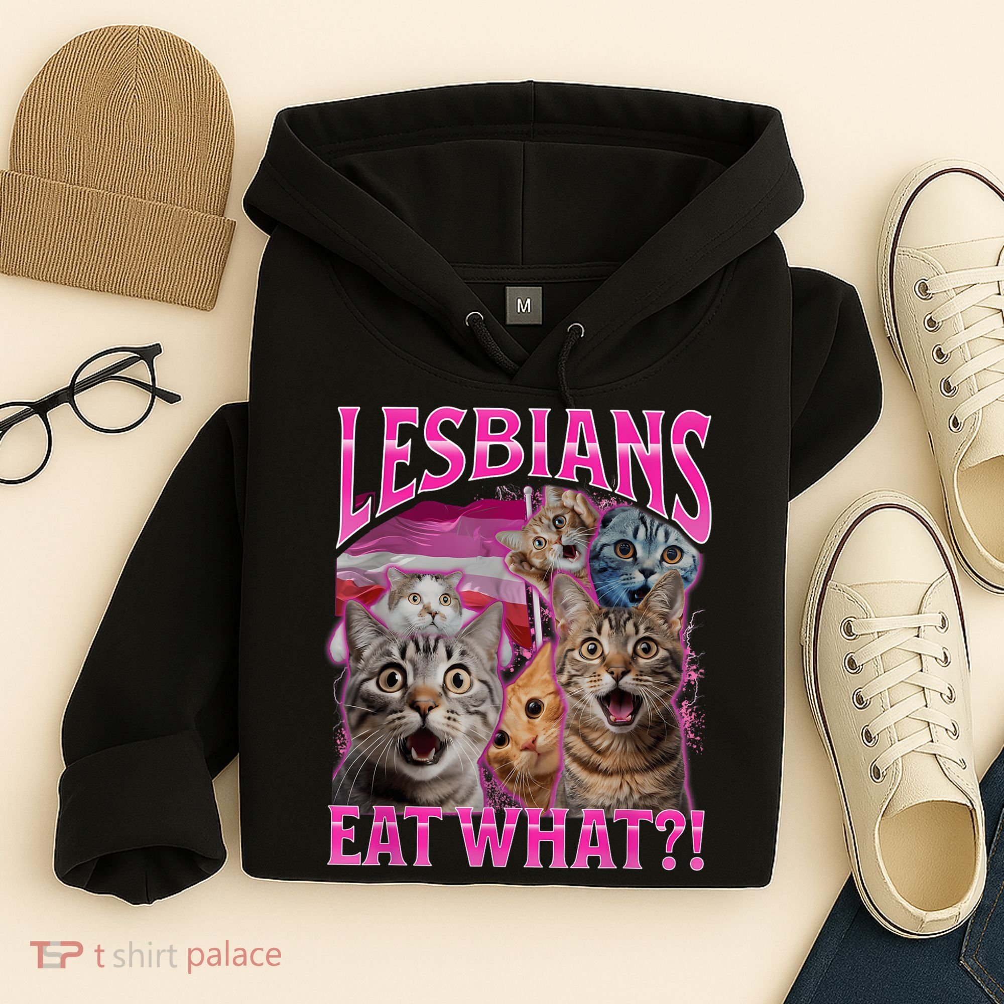 Lesbians Eat What Funny Offensive Cat Bootleg Sarcastic Hoodie