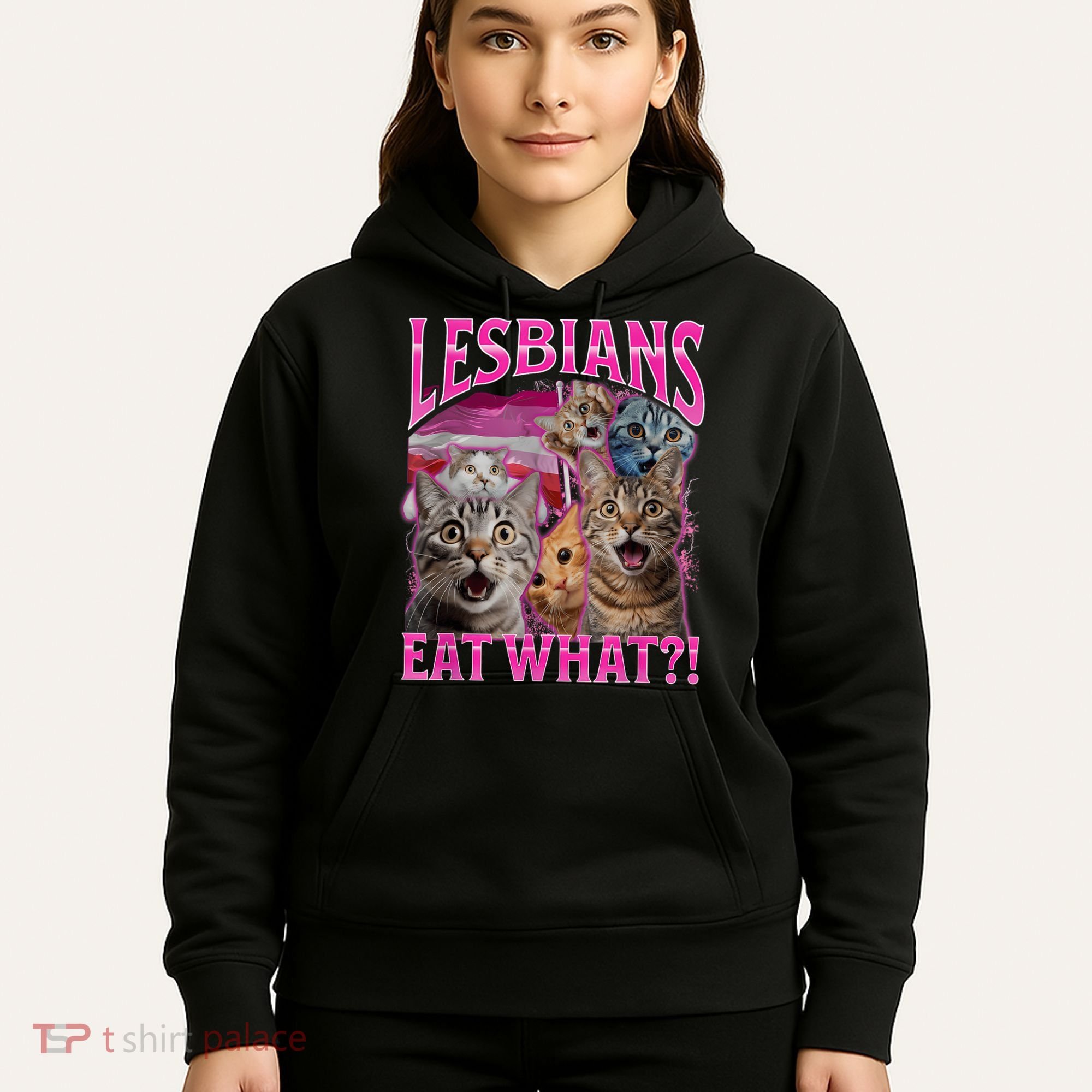 Lesbians Eat What Funny Offensive Cat Bootleg Sarcastic Hoodie
