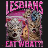 Lesbians Eat What Funny Offensive Cat Bootleg Sarcastic Bucket Hat thumb 4