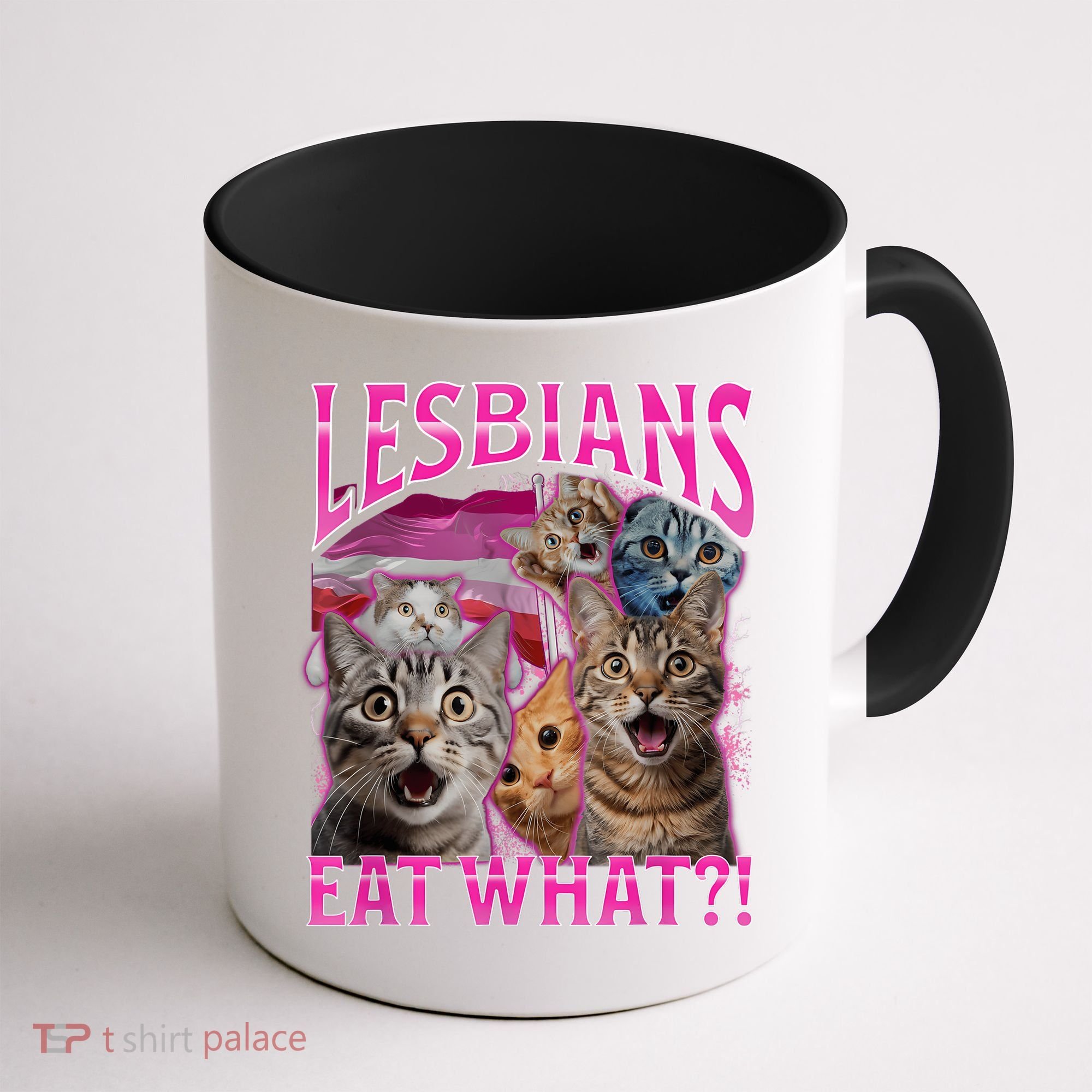 Lesbians Eat What Funny Offensive Cat Bootleg Sarcastic Coffee Mug
