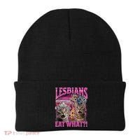 Lesbians Eat What Funny Offensive Cat Bootleg Sarcastic Beanie thumb 0