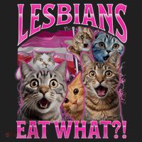 Lesbians Eat What Funny Offensive Cat Bootleg Sarcastic Beanie thumb 2
