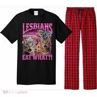 Lesbians Eat What Funny Offensive Cat Bootleg Sarcastic Pajama Set thumb 0