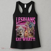 Lesbians Eat What Funny Offensive Cat Bootleg Sarcastic Women's Tank Top thumb 3